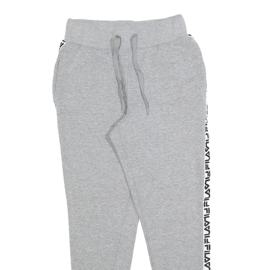 FILA Womens Joggers Grey & Black S W26 L28 Cotton Blend Slim Tapered