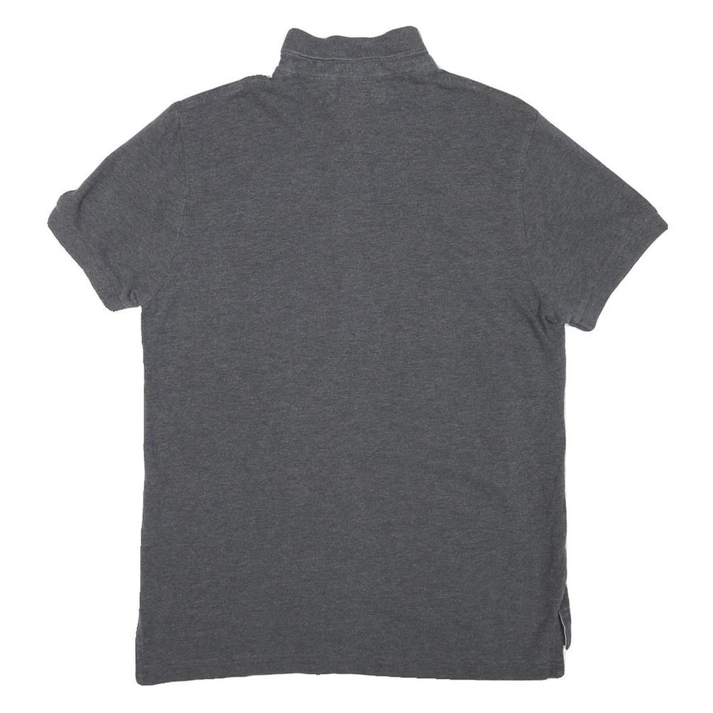 TOMMY HILFIGER Mens Grey Cotton Blend Short Sleeve Polo Shirt XS Button Collar