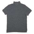 TOMMY HILFIGER Mens Grey Cotton Blend Short Sleeve Polo Shirt XS Button Collar