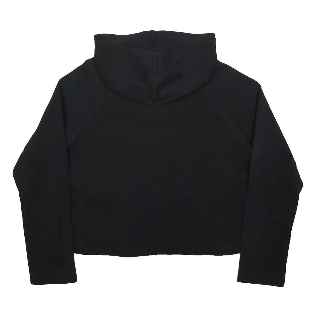 PUMA Womens Black Cropped Hoodie XL Cotton Blend Pullover Sports Sweatshirt