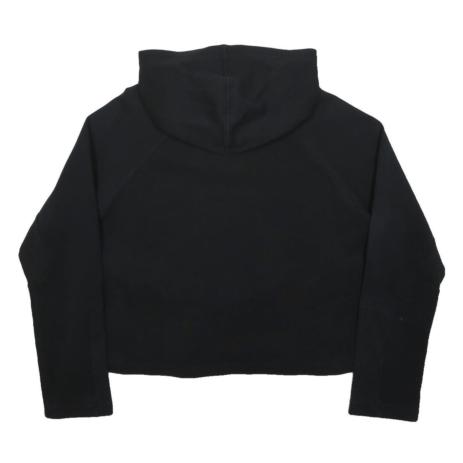 PUMA Womens Black Cropped Hoodie XL Cotton Blend Pullover Sports Sweatshirt