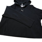 PUMA Womens Black Cropped Hoodie XL Cotton Blend Pullover Sports Sweatshirt