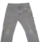 DICKIES Mens Grey Regular Fit Straight Denim Jeans Cotton Blend W33 L27 Workwear