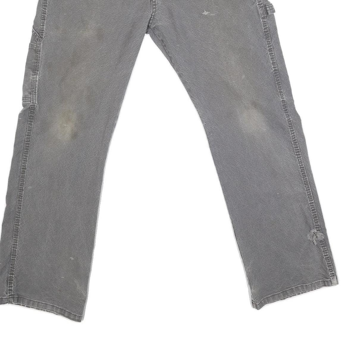 DICKIES Mens Grey Regular Fit Straight Denim Jeans Cotton Blend W33 L27 Workwear