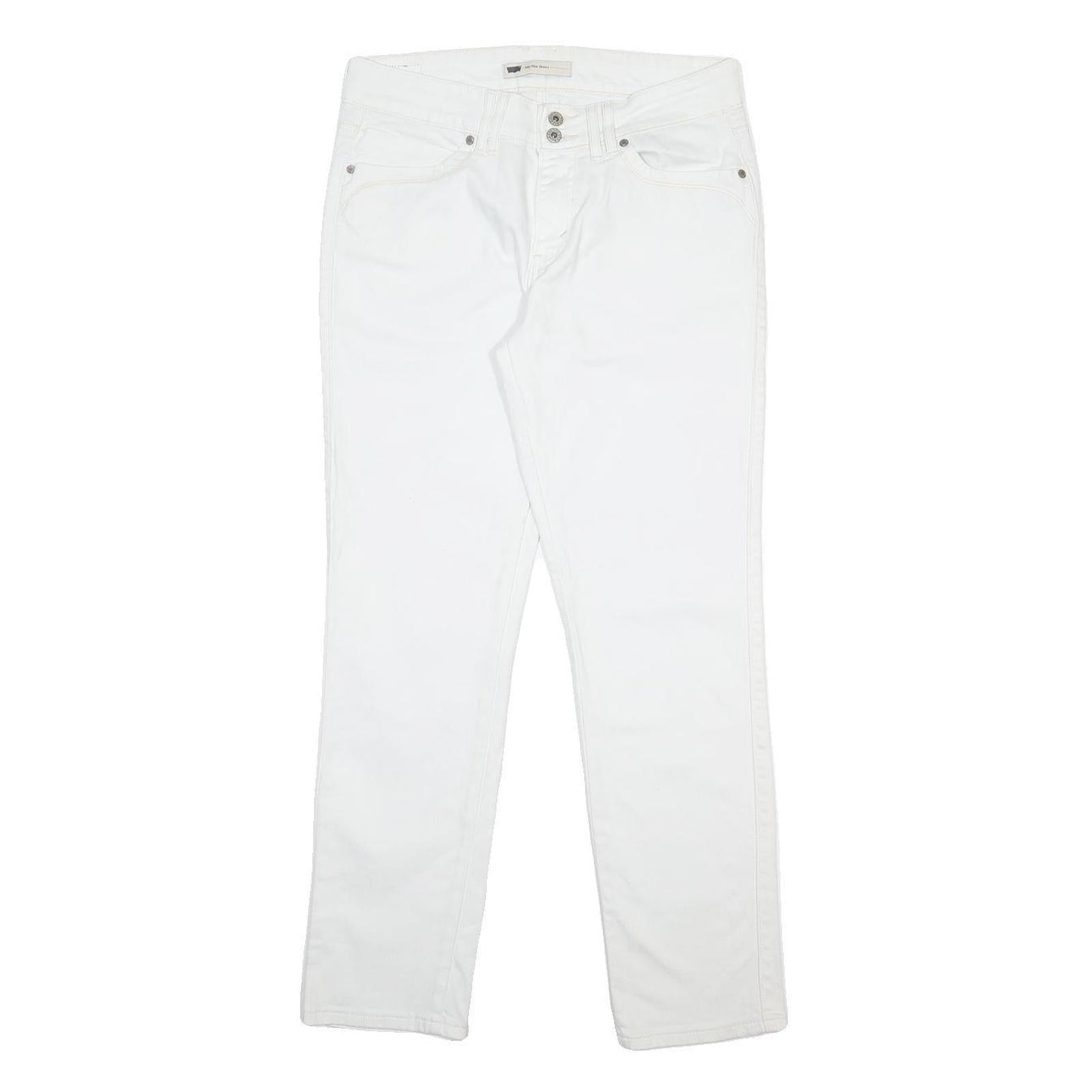 LEVI'S Womens Jeans White Slim Skinny Denim W31 L32 Cotton Blend Zip