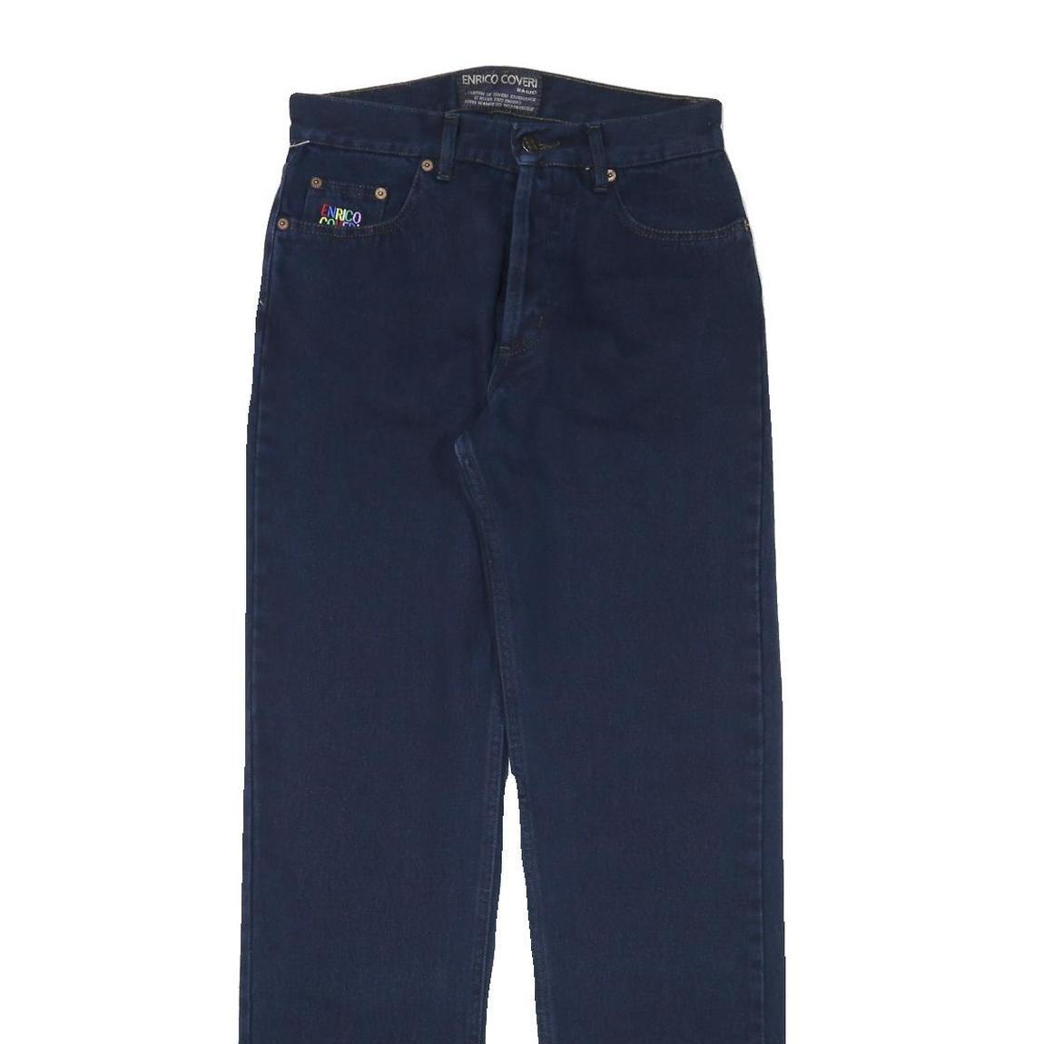 ENRICO COVERI Mens Regular Fit Blue Denim Jeans W28 L32 Classic Cotton Blend Zip