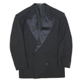 VALENTINO COUTURE Mens Black Double Breasted Jacket L Cotton Blend Plain Button