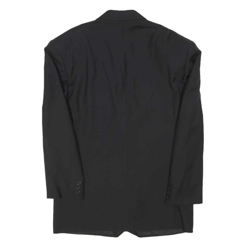 VALENTINO COUTURE Mens Black Double Breasted Jacket L Cotton Blend Plain Button