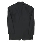VALENTINO COUTURE Mens Black Double Breasted Jacket L Cotton Blend Plain Button
