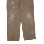 DICKIES Mens Regular Fit Brown Denim Jeans W38 L30 Workwear Cotton Blend Zip