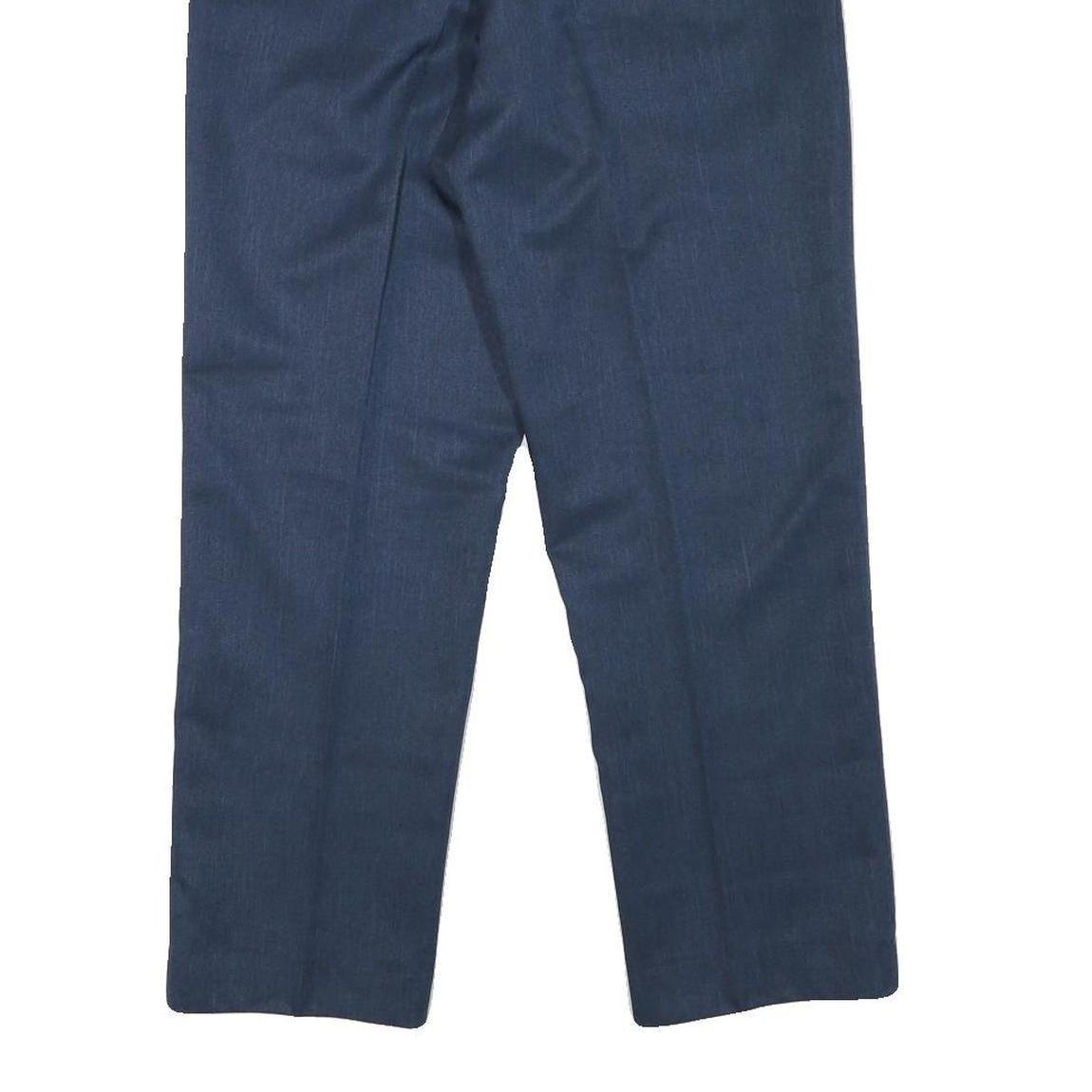 CANDA Mens Polyester Navy Blue Regular Fit Straight Leg Trousers W32 L27 Formal