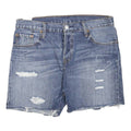 LEVI'S Womens Denim Blue Distressed Shorts L W34 Casual Cotton Blend