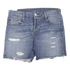 LEVI'S Womens Denim Blue Distressed Shorts L W34 Casual Cotton Blend