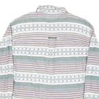 POINT ZERO Mens Green & Purple Striped Cotton Blend Shirt M Casual Long Sleeve