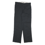 DICKIES Mens Cotton Blend Black Regular Fit Straight Leg Trousers W32 L32