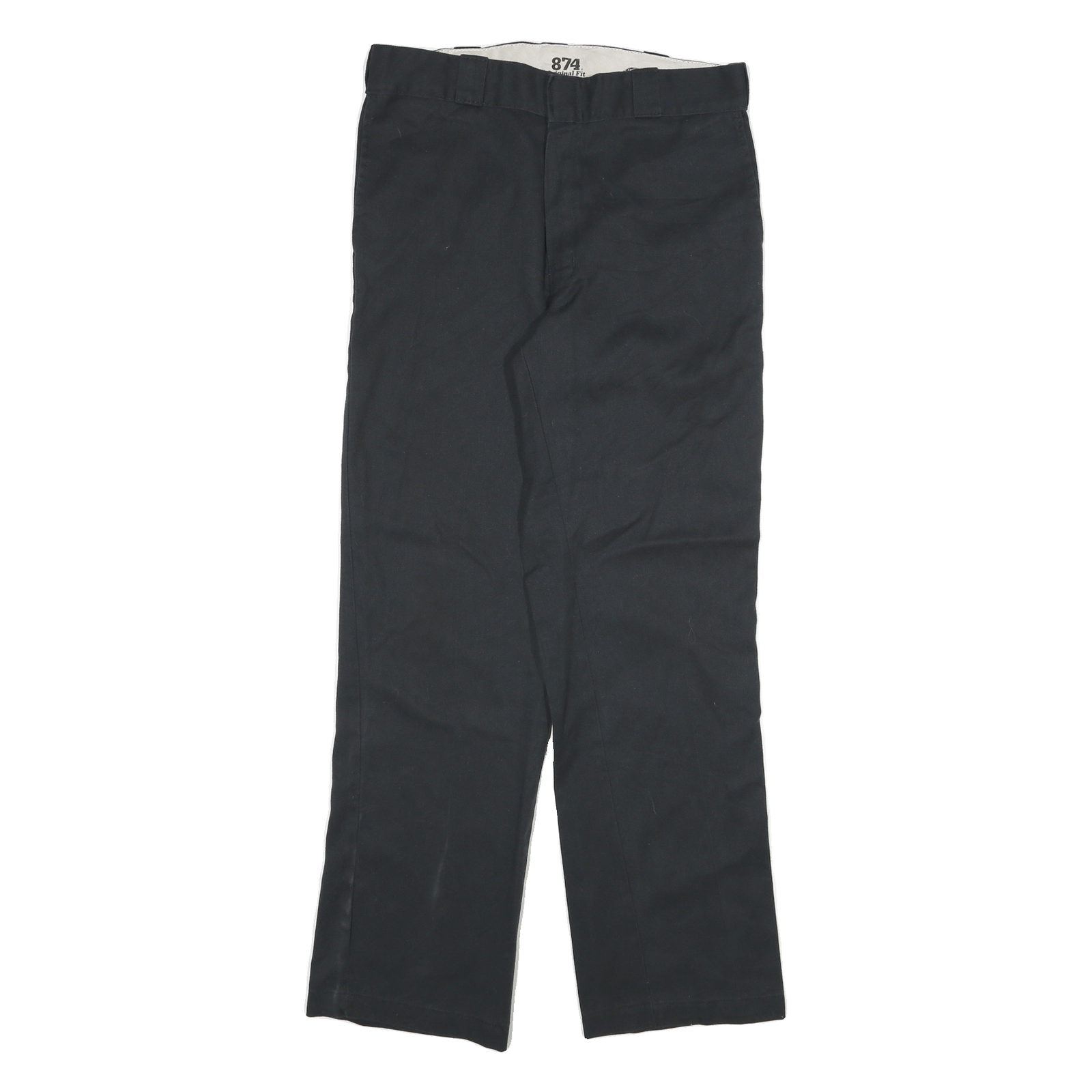 DICKIES Mens Cotton Blend Black Regular Fit Straight Leg Trousers W32 L32