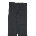 DICKIES Mens Cotton Blend Black Regular Fit Straight Leg Trousers W32 L32