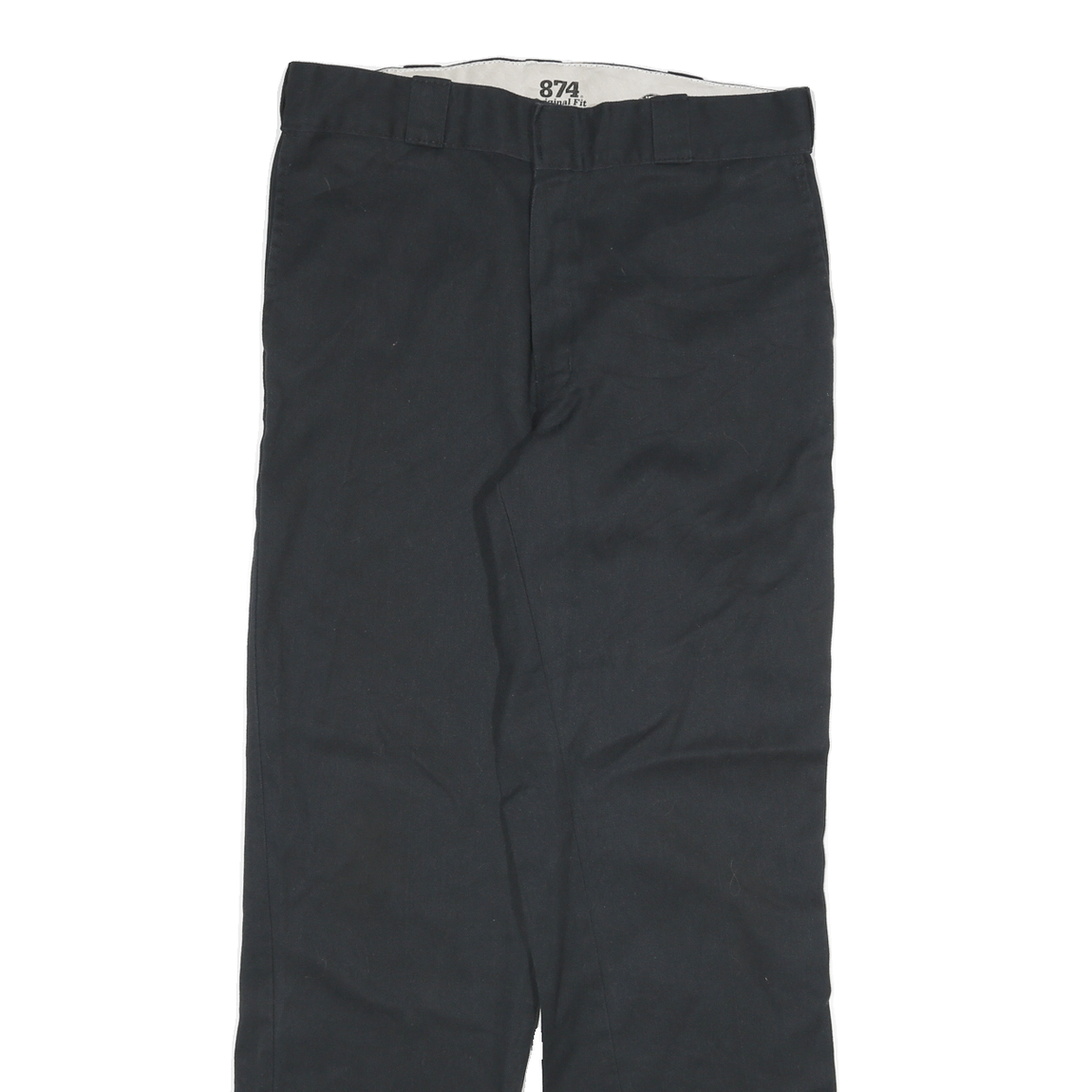 DICKIES Mens Cotton Blend Black Regular Fit Straight Leg Trousers W32 L32