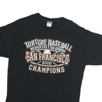 GILDAN Mens Black San Francisco Baseball Graphic T-Shirt L Short Sleeve Crew
