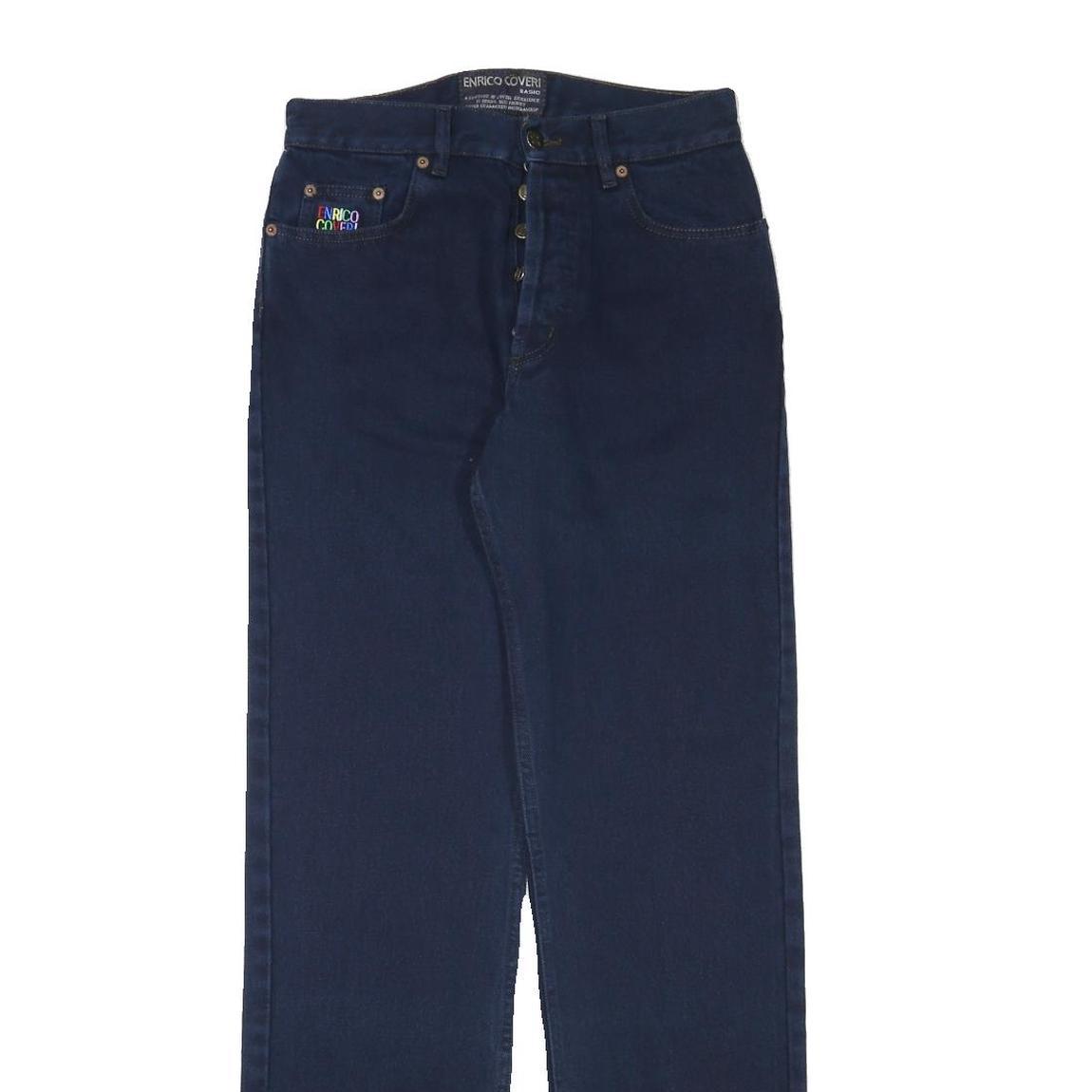 ENRICO COVERI Mens Jeans Blue Regular Straight Denim Dark W28 L33 Button Cotton