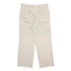Mens Relaxed Woven Beige Trousers Zip Closure W32 L29 Classic Formal Wear