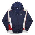 REEBOK Womens Navy Blue White & Red Hoodie Jacket M Polyester Track Zip