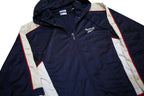 REEBOK Womens Navy Blue White & Red Hoodie Jacket M Polyester Track Zip