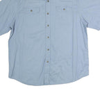 WRANGLER Mens Blue Cotton Short Sleeve Shirt XL Casual Button Pocket