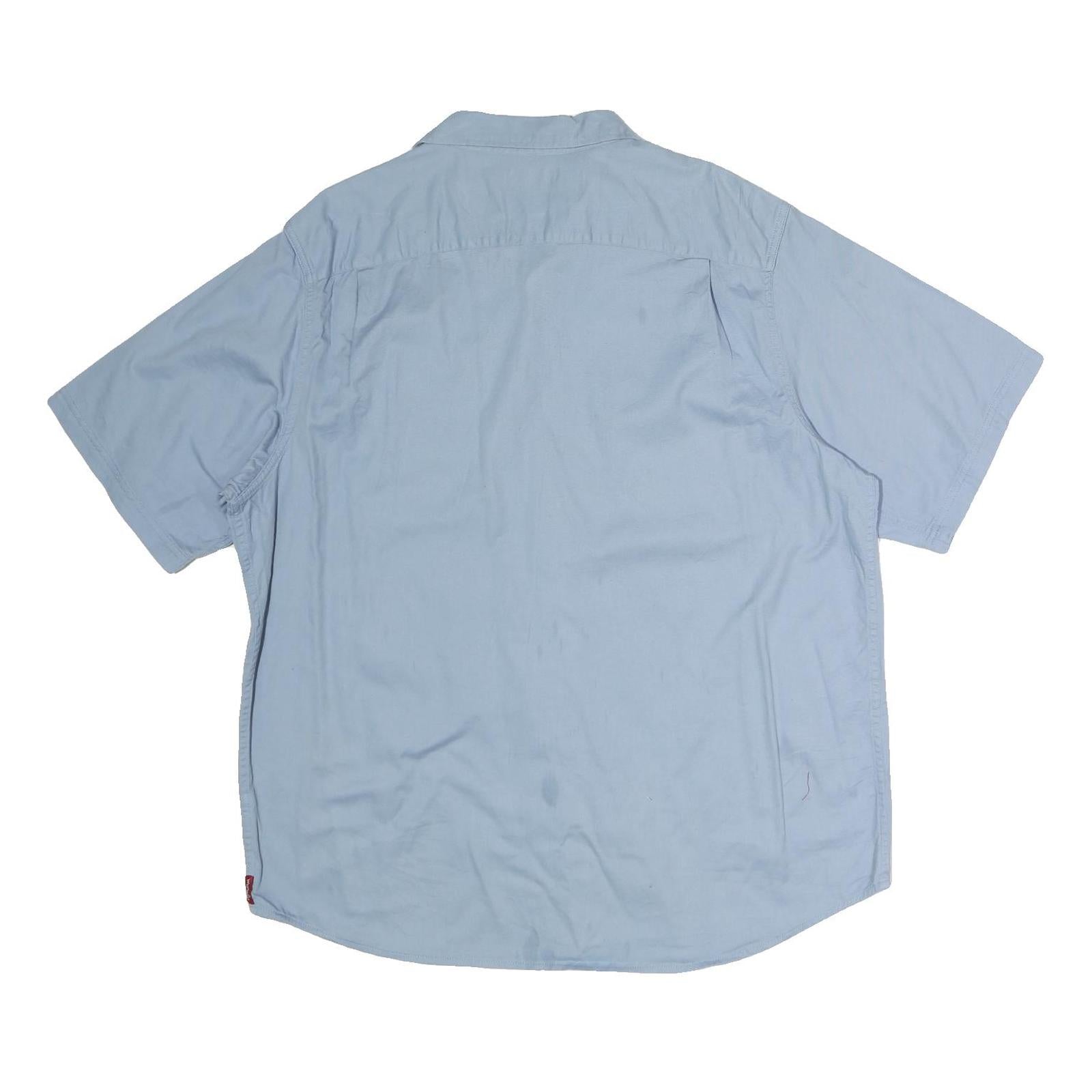 WRANGLER Mens Blue Cotton Short Sleeve Shirt XL Casual Button Pocket