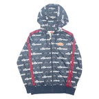 ELLESSE Womens Blue Hoodie Full Zip UK 4