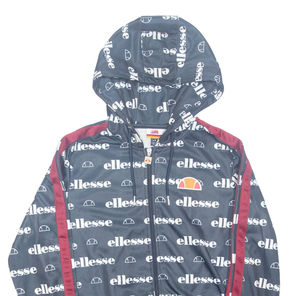 ELLESSE Womens Blue Hoodie Full Zip UK 4