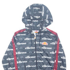 ELLESSE Womens Blue Hoodie Full Zip UK 4
