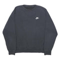 ADIDAS Mens Black Crew Neck Sweatshirt L Nike Logo Cotton Blend Casual