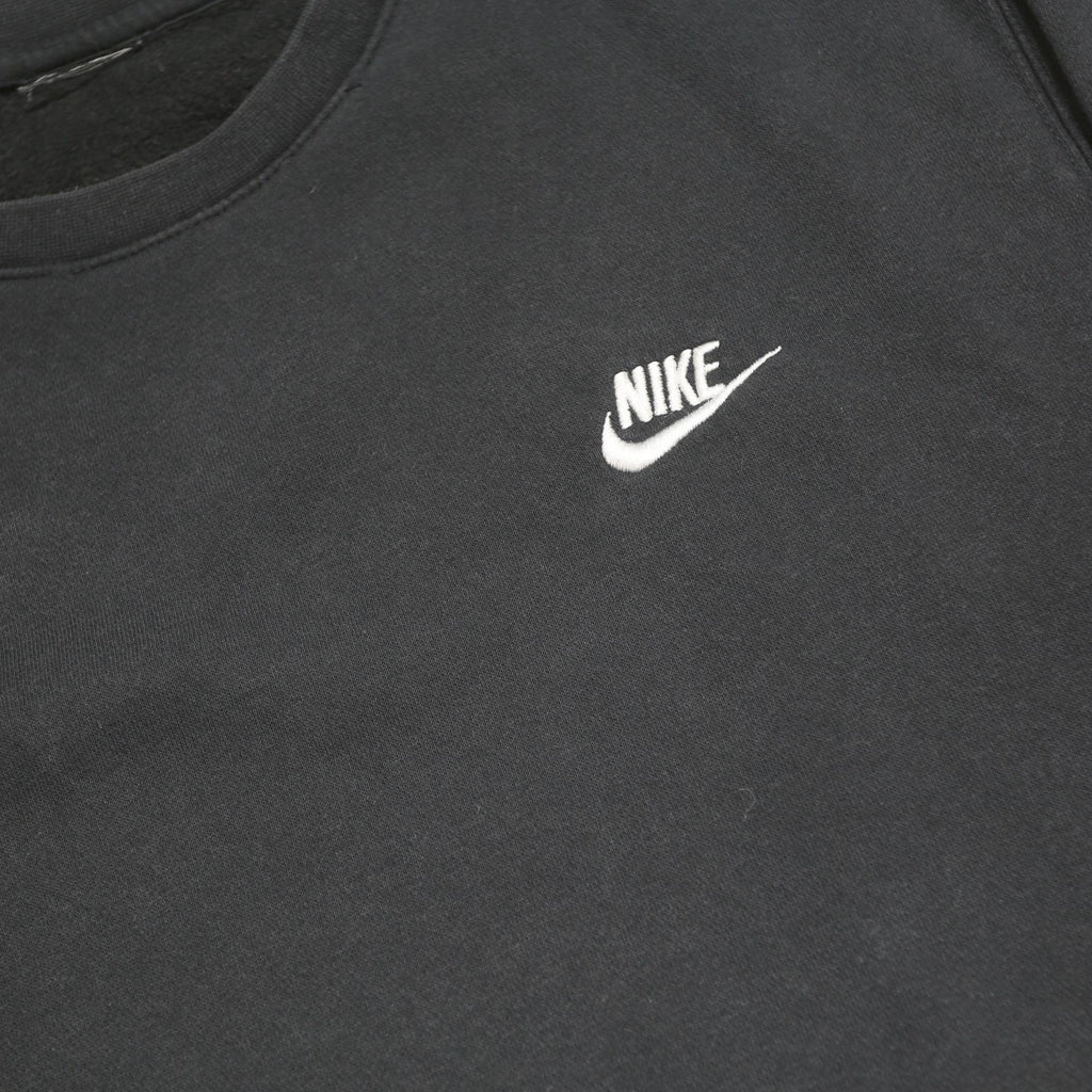 ADIDAS Mens Black Crew Neck Sweatshirt L Nike Logo Cotton Blend Casual