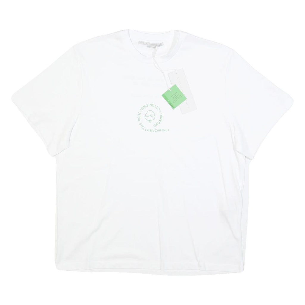 STELLA MCCARTNEY Womens White Organic Cotton Blend Graphic T-Shirt XS Short