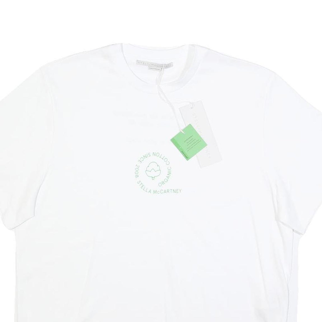 STELLA MCCARTNEY Womens White Organic Cotton Blend Graphic T-Shirt XS Short