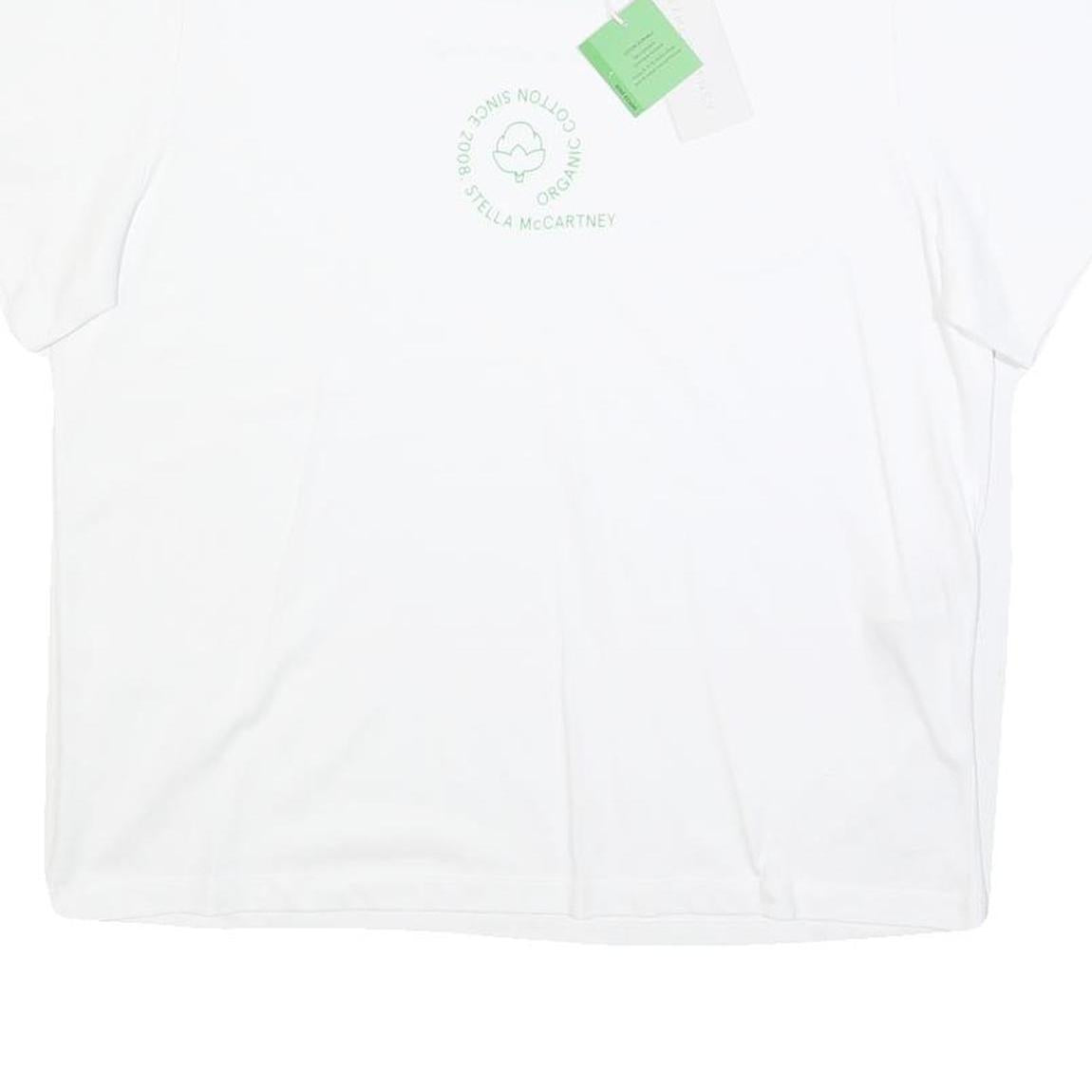 STELLA MCCARTNEY Womens White Organic Cotton Blend Graphic T-Shirt XS Short