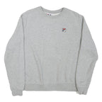 FILA Mens Grey Crew Neck L Sweatshirt Cotton Blend Casual Pullover