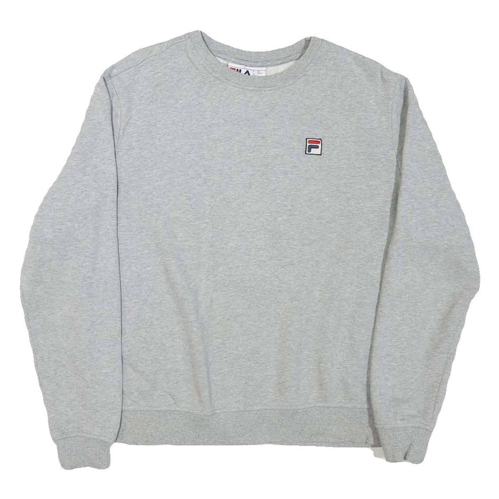 FILA Mens Grey Crew Neck L Sweatshirt Cotton Blend Casual Pullover