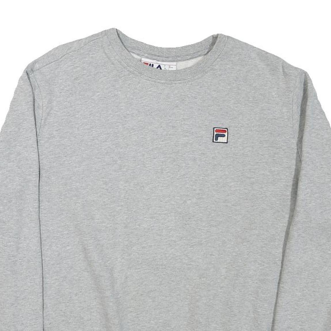 FILA Mens Grey Crew Neck L Sweatshirt Cotton Blend Casual Pullover