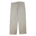 CARHARTT Mens Regular Beige Cotton Blend Trousers W34 L30 Workwear Zip Closure