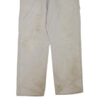 CARHARTT Mens Regular Beige Cotton Blend Trousers W34 L30 Workwear Zip Closure