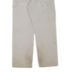 CARHARTT Mens Regular Beige Cotton Blend Trousers W34 L30 Workwear Zip Closure