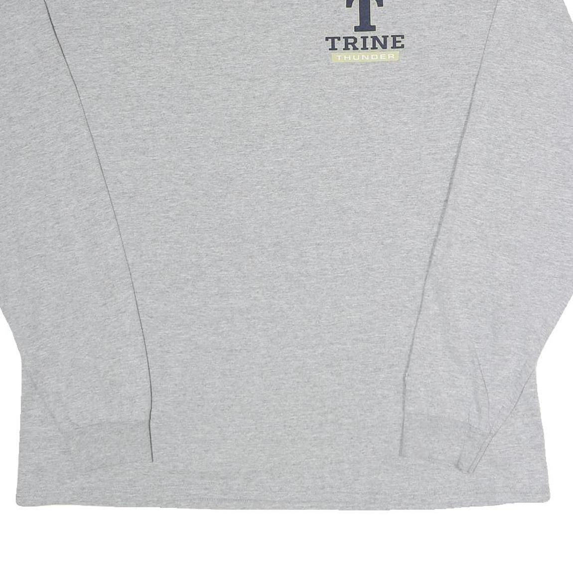 CHAMPION Mens Grey Trine Thunder Graphic Long Sleeve Crew Neck XL Cotton T-Shirt