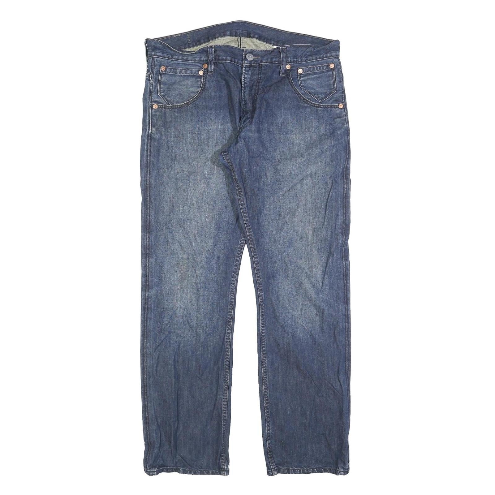 LEVI'S 514 Classic Mens Jeans Blue Classic Straight Denim Medium W36 L32 Zip