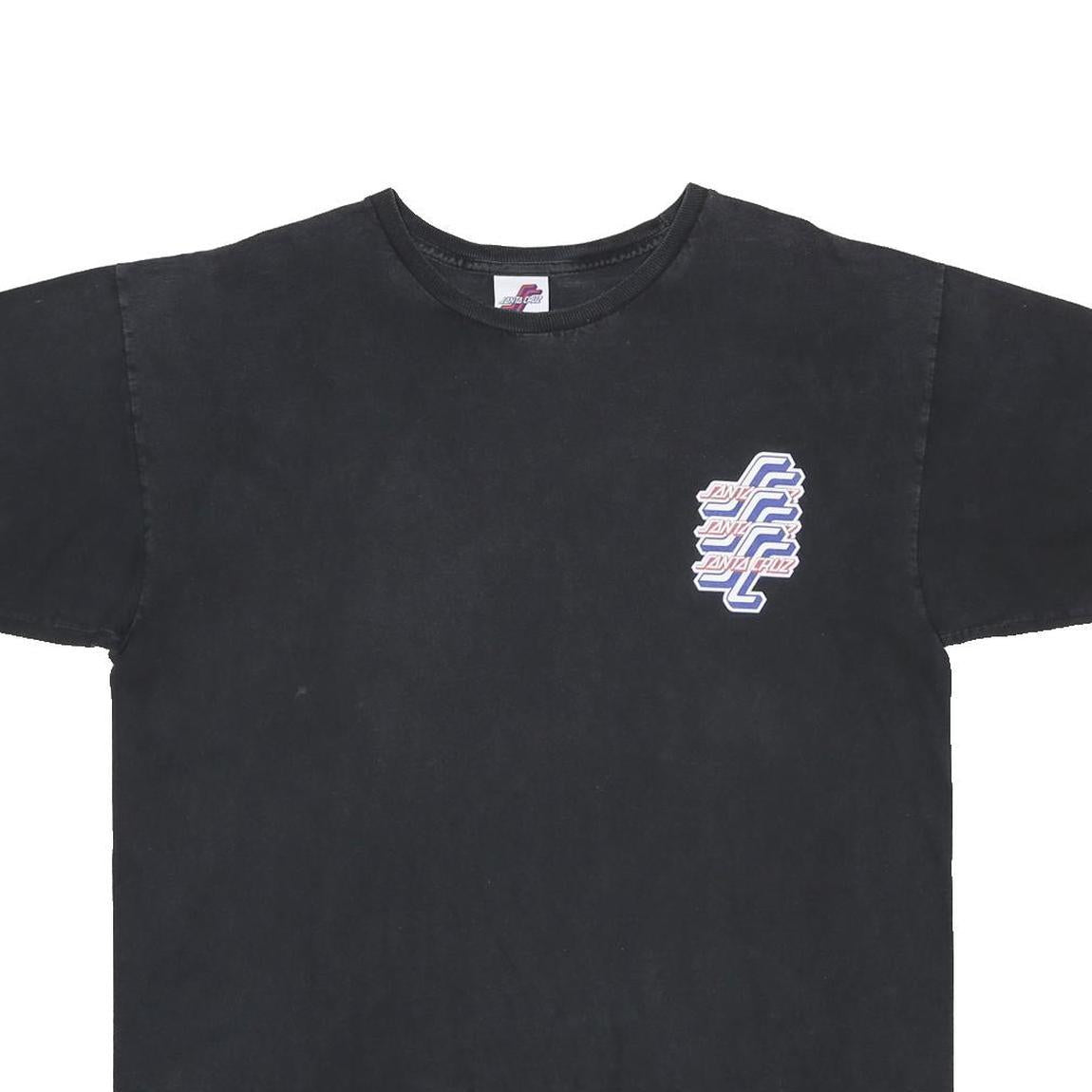SANTA CRUZ Mens Black Graphic T-Shirt L Short Sleeve Crew Neck Skate Style