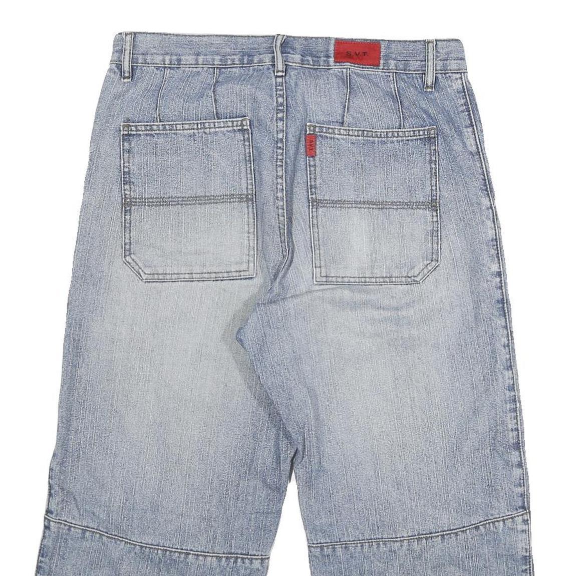 SVT Mens Shorts Blue Casual Denim L W30 Cotton Blend Comfortable Relaxed Fit