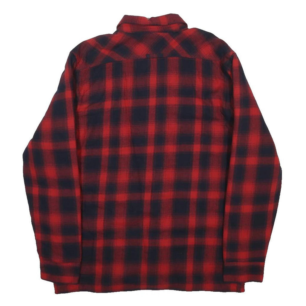 LEVI'S Mens Red & Black Check Flannel Shirt S Lightweight Cotton Buttoned Casual