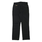 WRANGLER Mens Black Cotton Blend Regular Straight Trousers W28 L27 Classic Zip