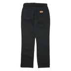 WRANGLER Mens Black Cotton Blend Regular Straight Trousers W28 L27 Classic Zip